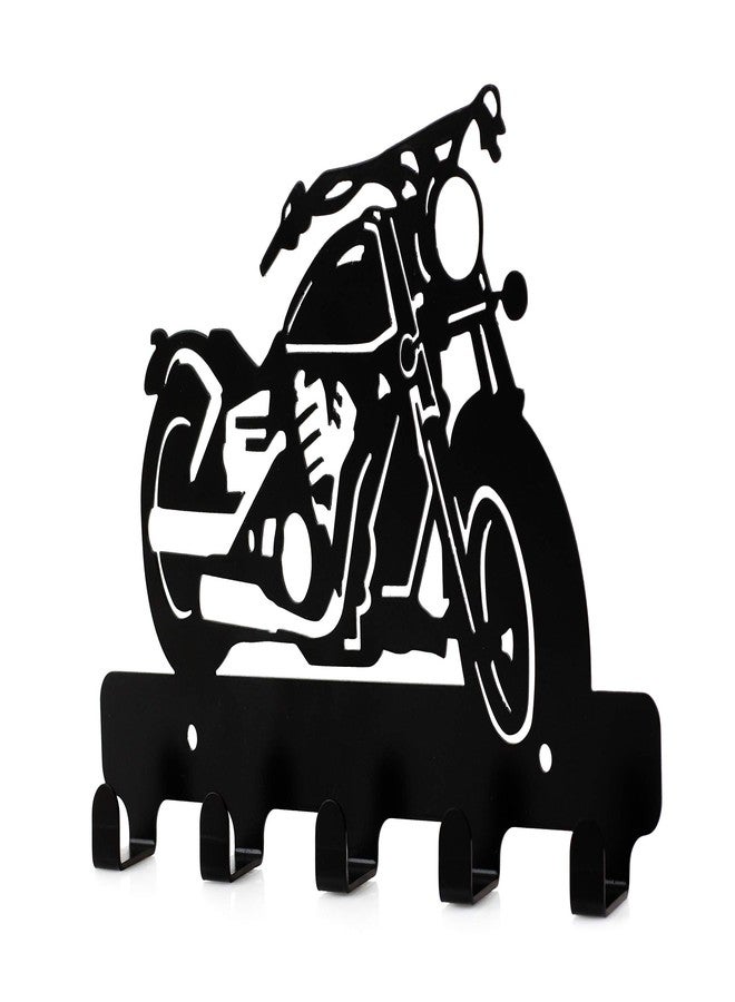 Spillbox حامل مفاتيح معدني جداري من Spillbox بخمسة خطافات، يُستخدم كحامل مفاتيح/معلق مفاتيح/منظم مفاتيح/خطافات للحمام/خطاف لأدوات المطبخ، مناسب لتزيين المنزل - دراجة هارلي ديفيدسون - Image 2